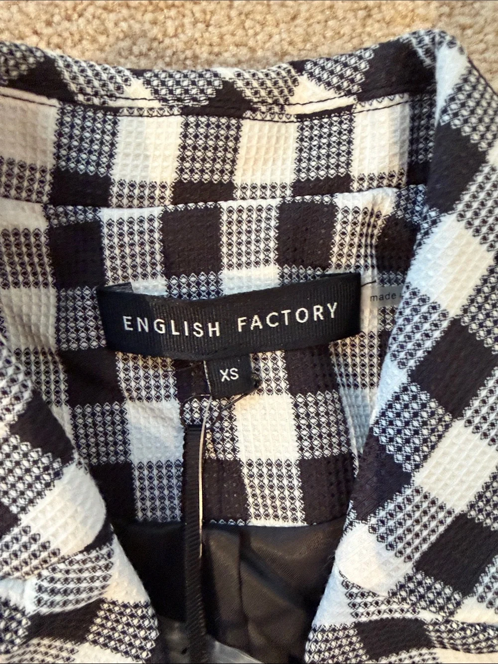 English Factory Black & White Gingham Short Set